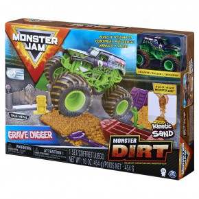 Monster Jam Set camioneta cu nisip si accesorii Grave Digger
