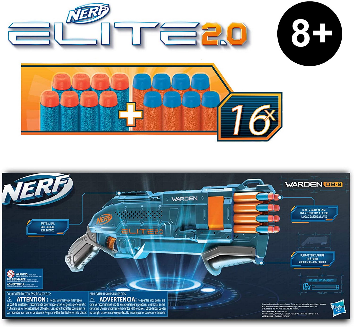 Nerf Elite 2.0 Blaster Warden DB-8
