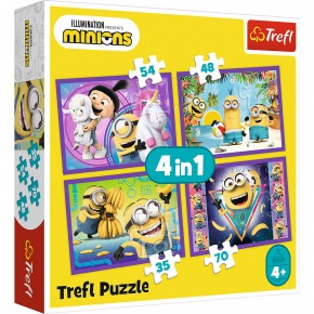 Puzzle Trefl 4in1 In lumea Minionilor